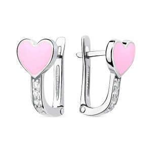 Серьги из серебра 925 пробы с фианитом АЛМАЗ-ХОЛДИНГ 364701D504л-1