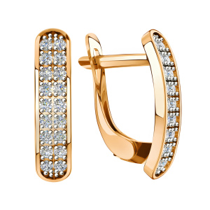 Серьги из золота 585 пробы с фианитом SANIS 01-217976