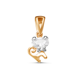 Кулон из золота 585 пробы с фианитом MASKOM 123-1948