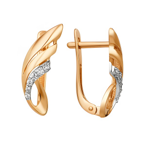 Серьги из золота 585 пробы с фианитом DINASTIA 012662-1102