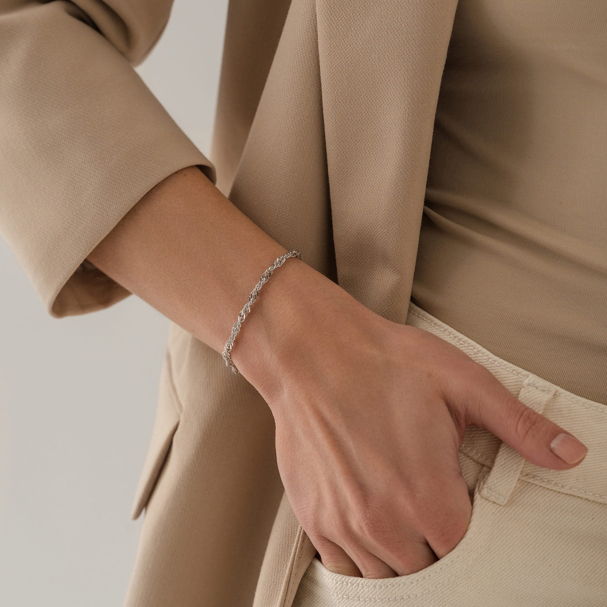 Браслет из серебра 925 пробы KRASTSVETMET НБ 22-028Ю-3 d.0.60 Серебро 925 пр.