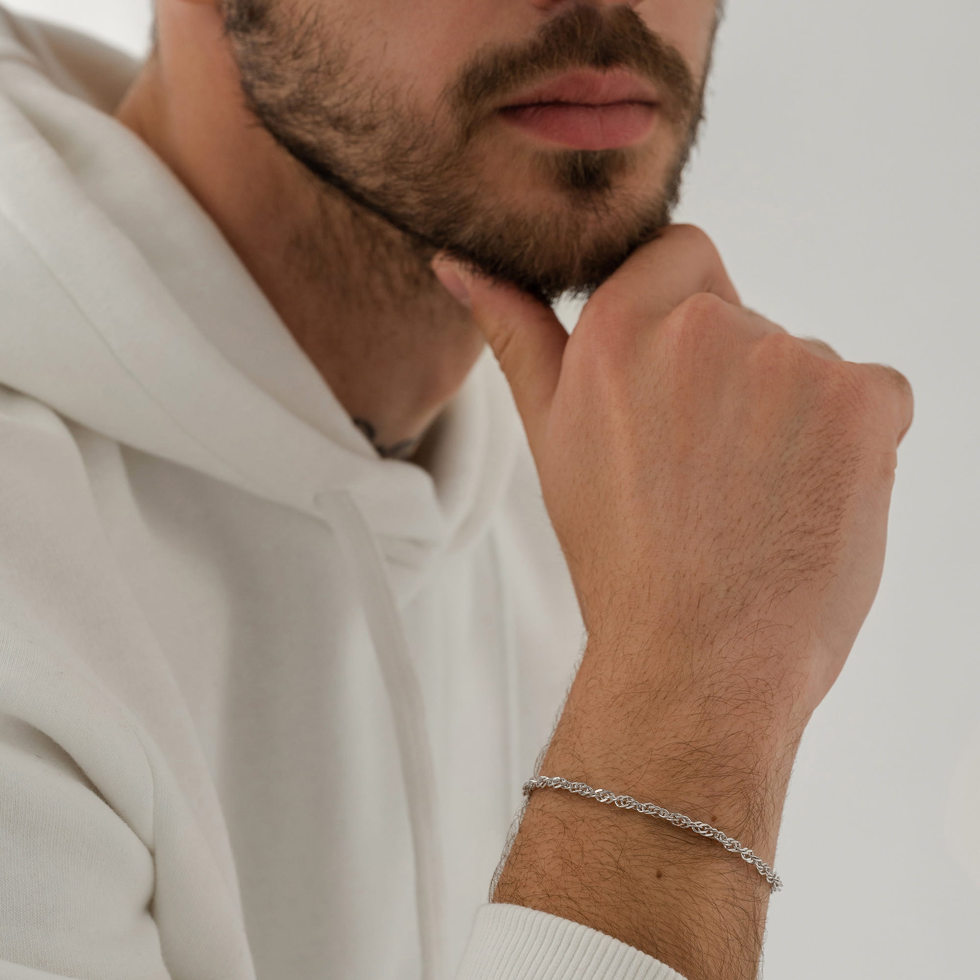 Браслет из серебра 925 пробы KRASTSVETMET НБ 22-028Ю-3 d.0.60 Серебро 925 пр.