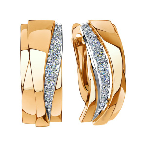 Серьги из золота 585 пробы с фианитом SANIS 08-218041