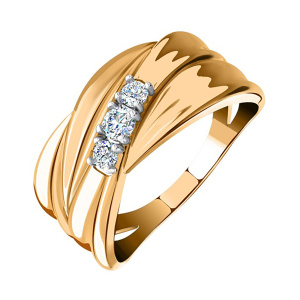 Кольцо из золота 585 пробы с фианитом SANIS 08-117844