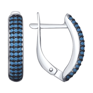 Серьги из серебра 925 пробы с наноситалом SOKOLOV 94022560