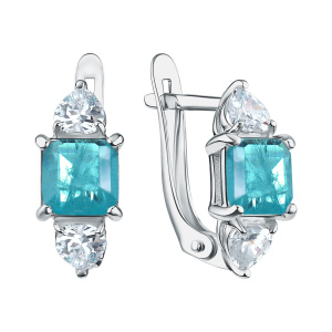 Серьги из серебра 925 пробы с горным хрусталём TALANT 10-72-0П01-15367