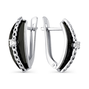 Серьги из серебра 925 пробы с фианитом АЛМАЗ-ХОЛДИНГ 364701G367