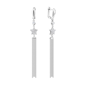 Серьги из серебра 925 пробы с фианитом JUVEDEL СЛ-3358