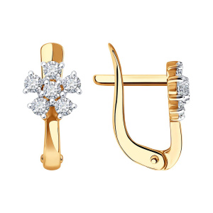 Серьги из золота 585 пробы с фианитом SOKOLOV 51-120-02802-1