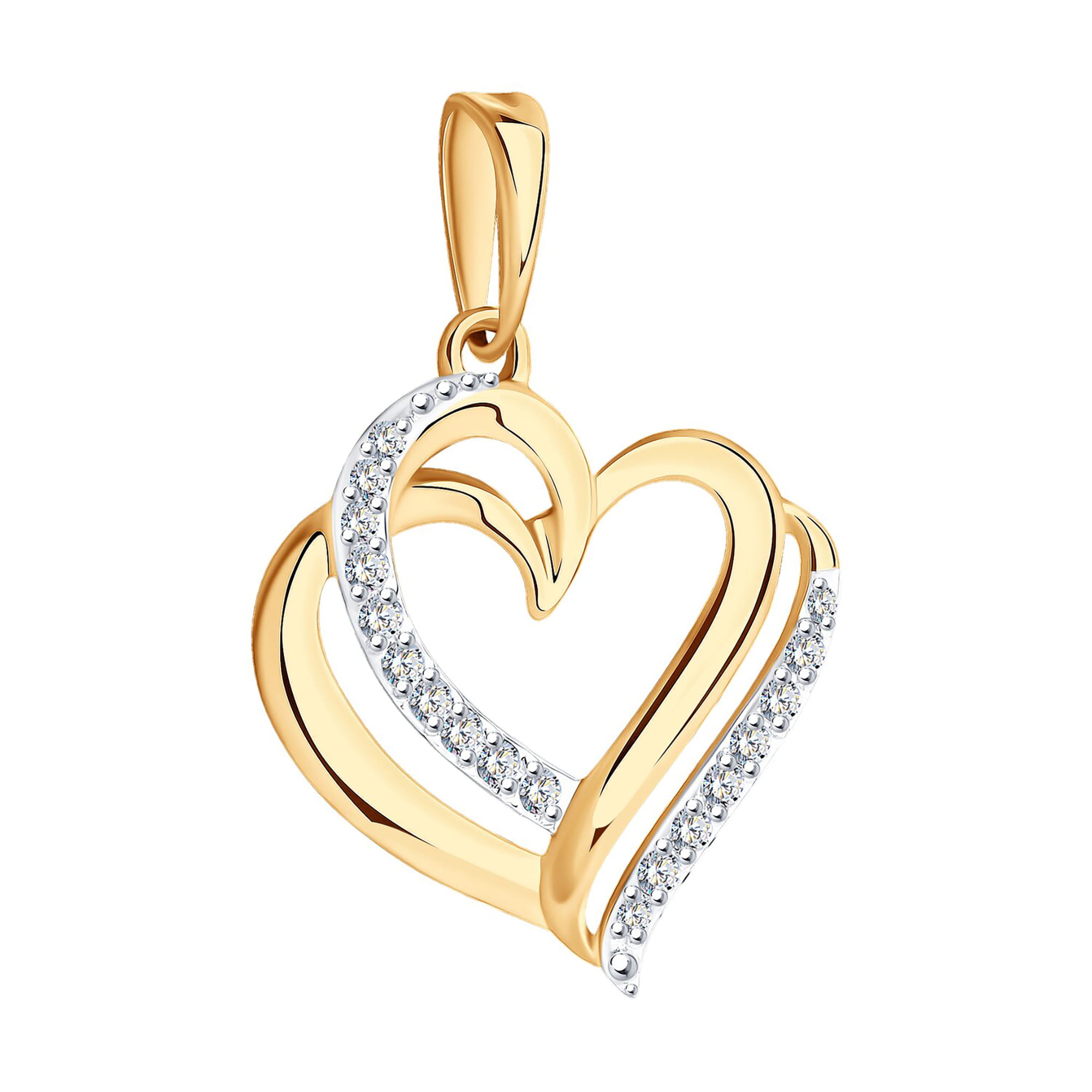 Кулон из золота 585 пробы с фианитом SOKOLOV 035083 Золото 585 пр.