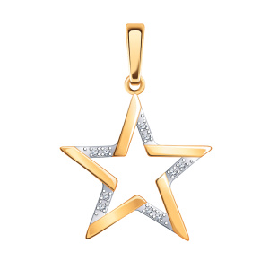 Кулон из золота 585 пробы с фианитом ATOLL 50283