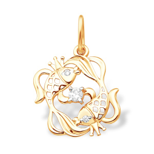 Кулон из золота 585 пробы с фианитом EFREMOV П13219923