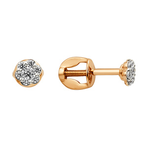 Серьги из золота 585 пробы с фианитом DINASTIA 007092-1102