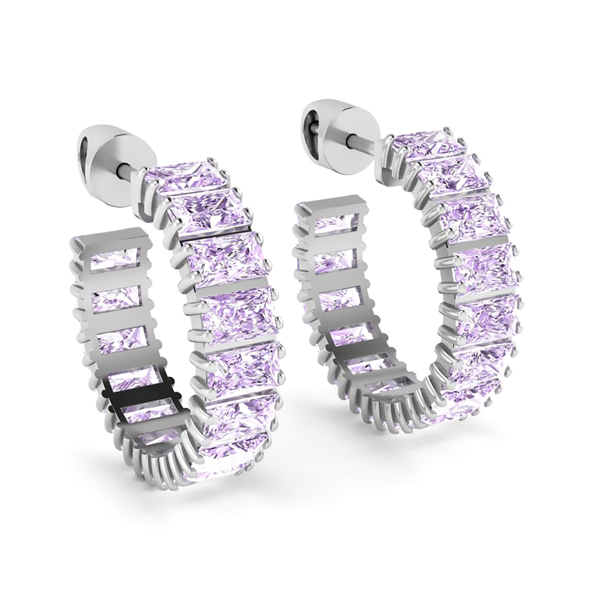 Серьги из серебра 925 пробы с фианитом COUPLE STUDIO 20101300_Baguette Серебро 925 пр.