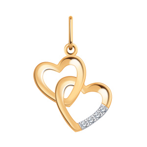 Кулон из золота 585 пробы с фианитом ATOLL 50355