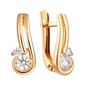 Серьги из золота 585 пробы с кристаллом АЛЕКСАНДРА ЮЗ кл3591а-62