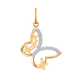 Кулон из золота 585 пробы с фианитом ATOLL 50293