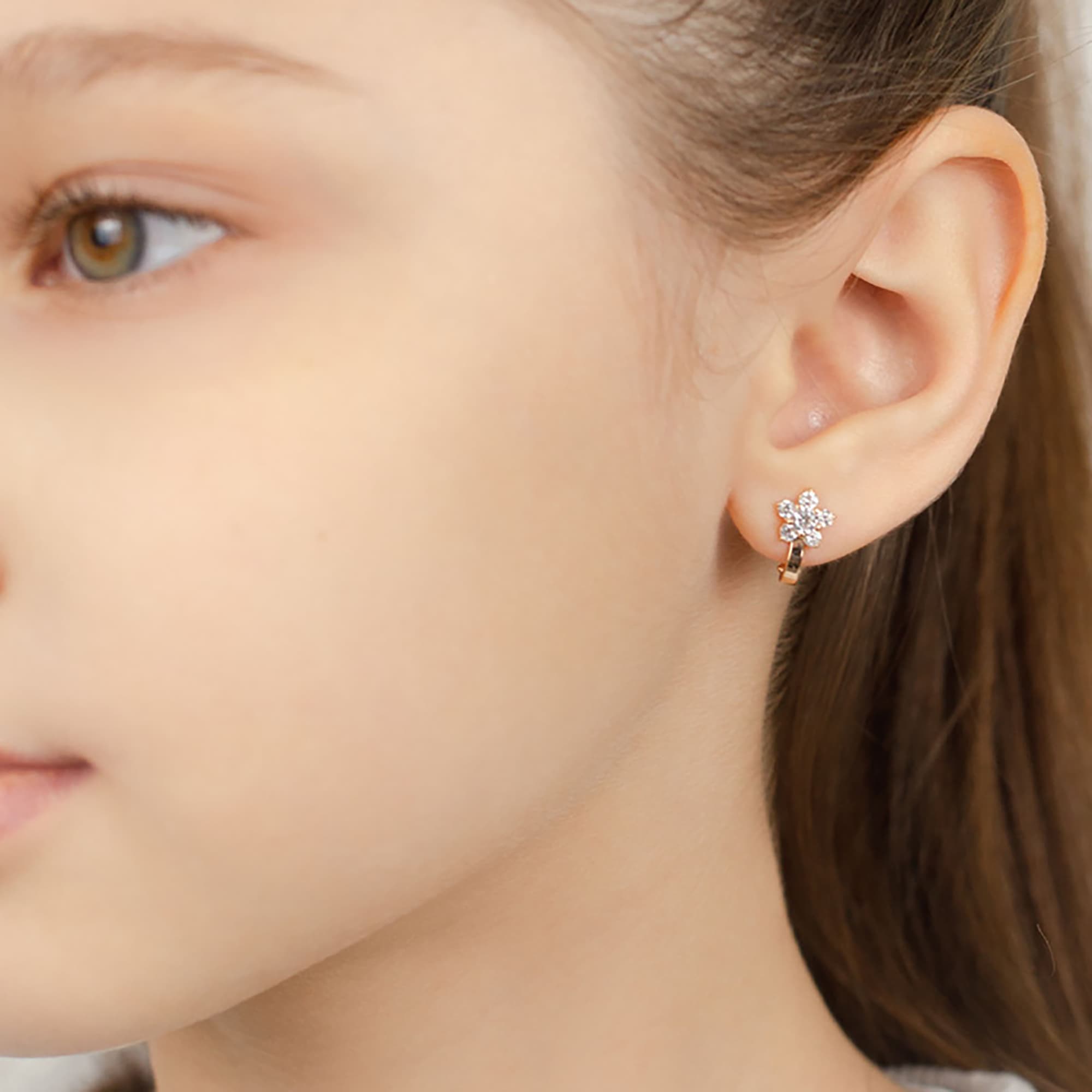 Серьги из золота 585 пробы с фианитом ATOLL 20385 Золото 585 пр.