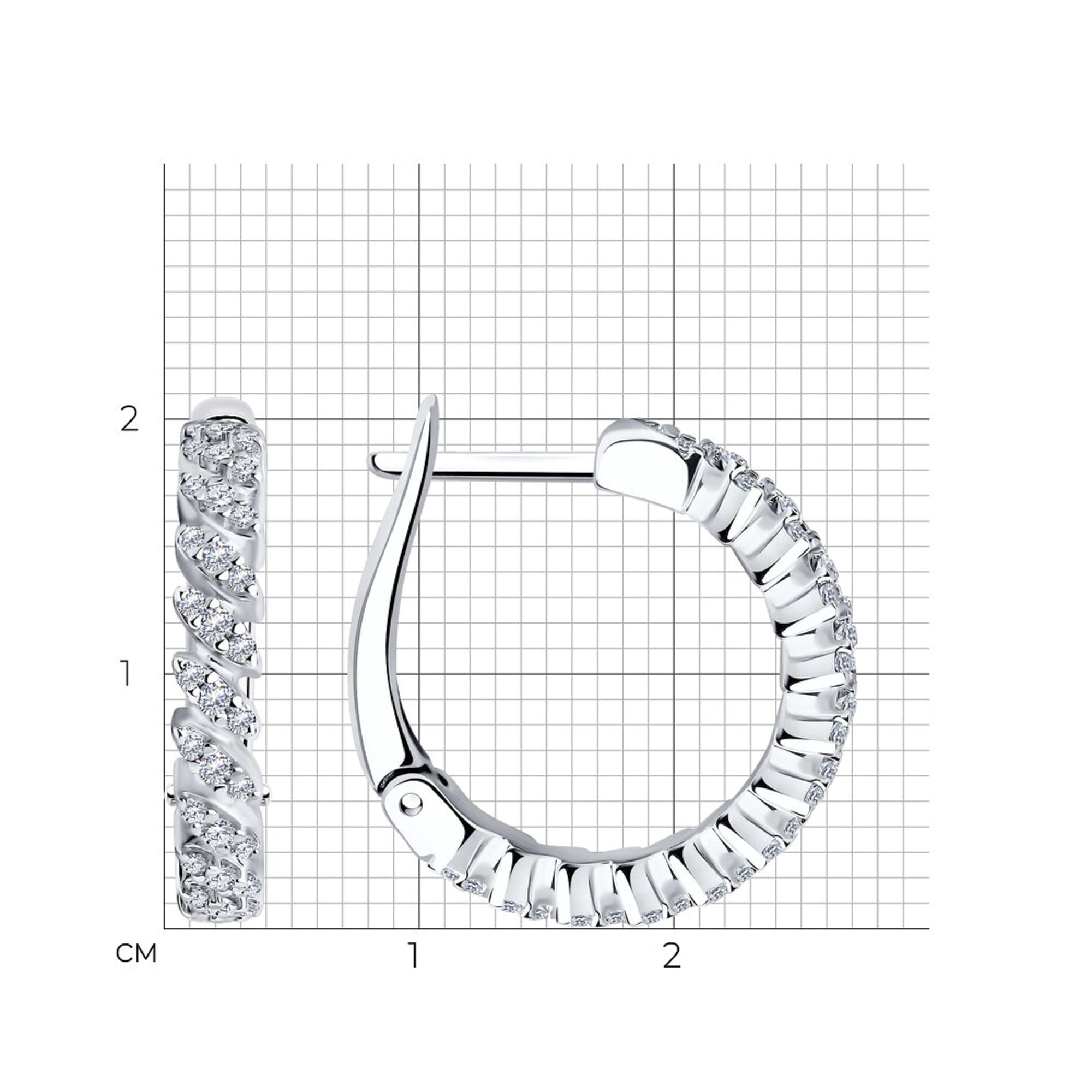 Серьги из серебра 925 пробы с фианитом SOKOLOV 94025712 Серебро 925 пр.
