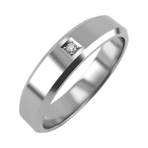 Кольцо из золота 585 пробы с бриллиантом GRAF КОЛЬЦОВ Л-41-1бр/б