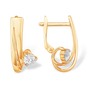 Серьги из золота 585 пробы с фианитом EFREMOV С13221054