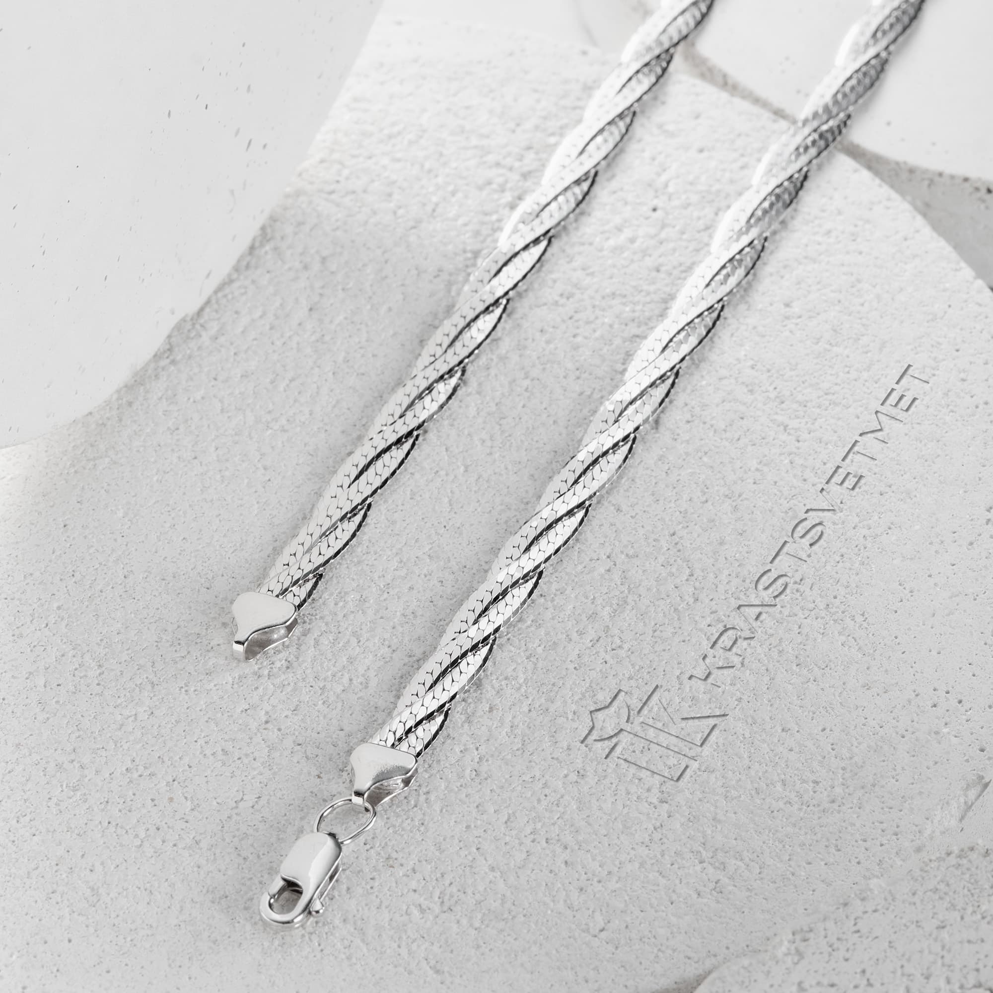 Цепь из серебра 925 пробы KRASTSVETMET НЦ 22-025Ю-3 d.0,50 Серебро 925 пр.