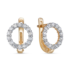 Серьги из золота 585 пробы с фианитом DEL'TA 1202806