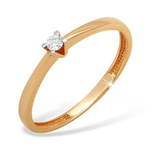 Кольцо из золота 585 пробы с бриллиантом EFREMOV К1314674