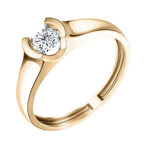 Кольцо из золота 585 пробы с фианитом SANIS 08-118653