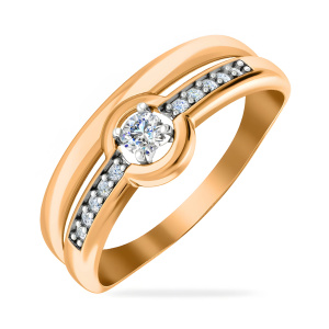 Кольцо из золота 585 пробы с фианитом SANIS 01-116876