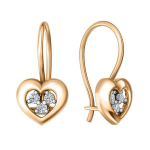 Серьги из золота 585 пробы с фианитом SANIS 01-217369