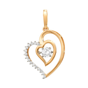 Кулон из золота 585 пробы с фианитом DINASTIA 100208-1102