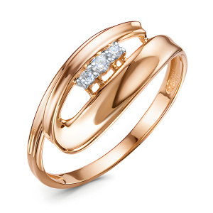 Кольцо из золота 585 пробы с фианитом DEL'TA 1105677