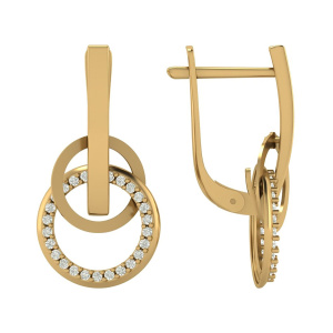 Серьги из золота 585 пробы с фианитом DINASTIA 502972-1102