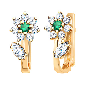 Серьги из золота 585 пробы с фианитом ATOLL 20383с2