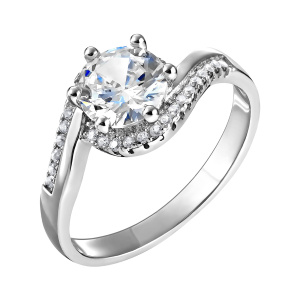 Кольцо из серебра 925 пробы с фианитом JUVEDEL КЛ-3774