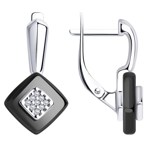 Серьги из серебра 925 пробы с керамикой SOKOLOV 94-120-01270-1