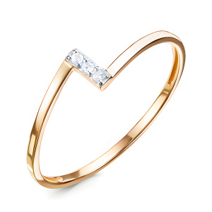 Кольцо из золота 585 пробы с фианитом DEL'TA 1105285