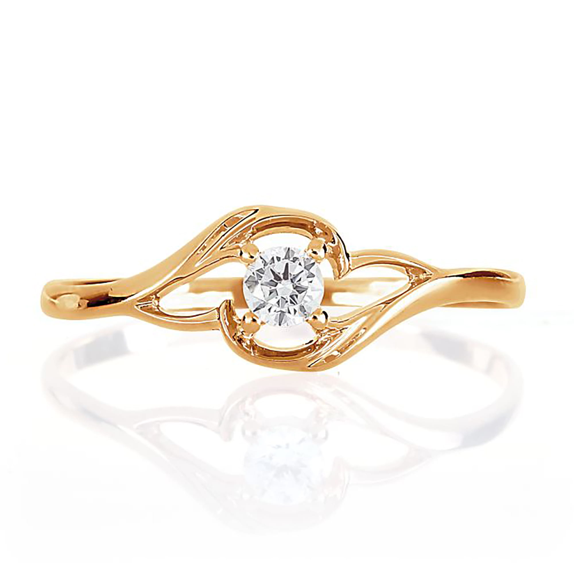 Кольцо из золота 585 пробы с фианитом KARATOV Т107017265 Золото 585 пр.