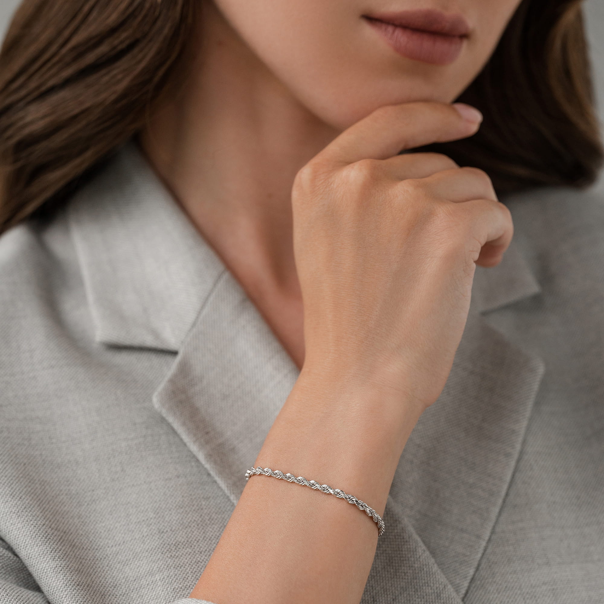 Браслет из серебра 925 пробы KRASTSVETMET НБ 22-080Ю-3 d.0,57 Серебро 925 пр.