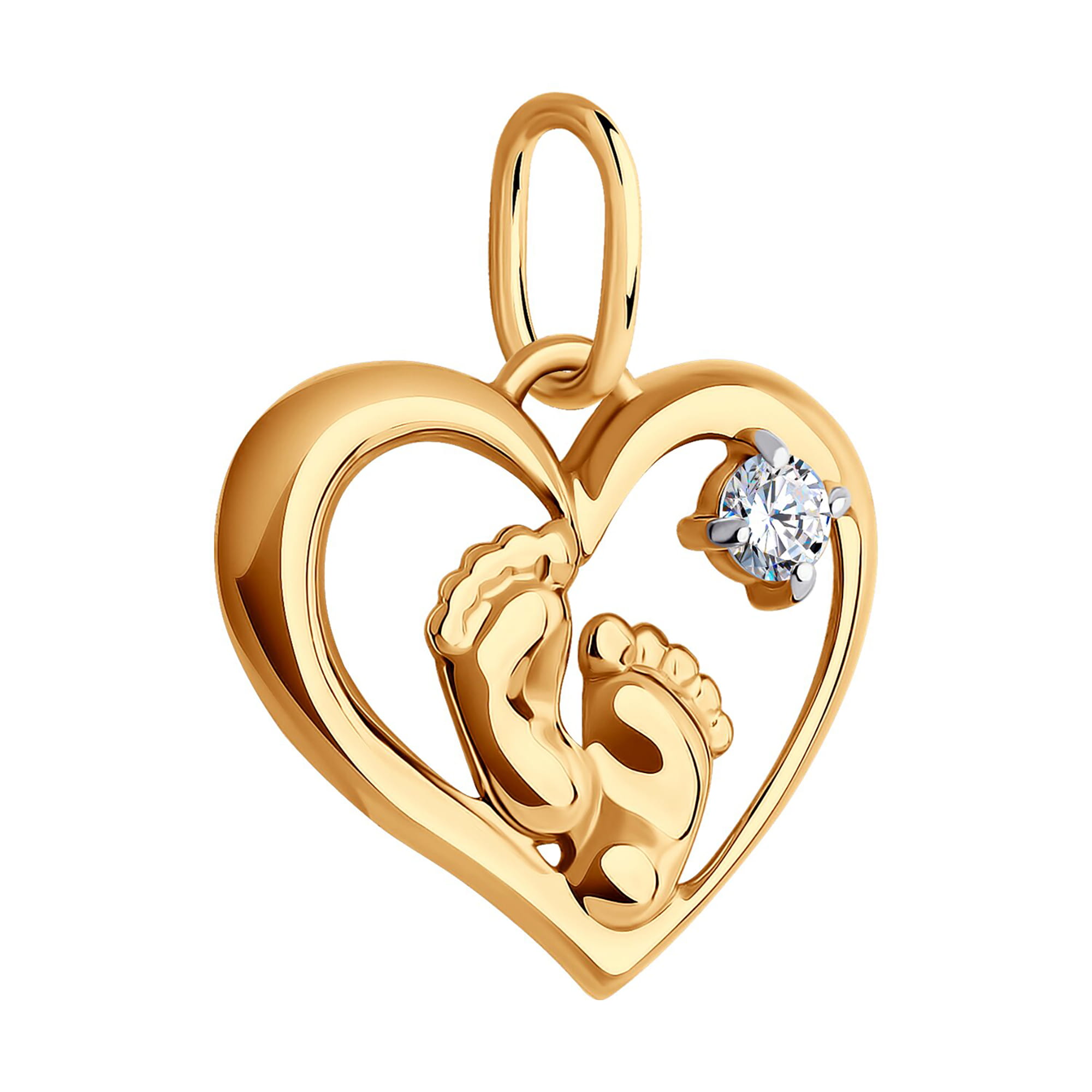 Кулон из золота 585 пробы с фианитом SOKOLOV 51-130-02014-1 Золото 585 пр.