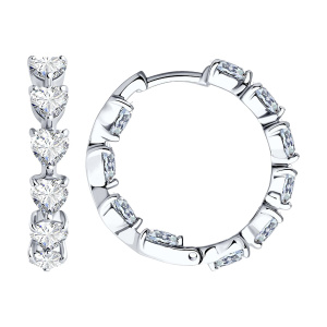 Серьги из серебра 925 пробы с фианитом SOKOLOV 94026438