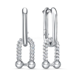 Серьги из серебра 925 пробы с фианитом SALAKATOV 221-10-047