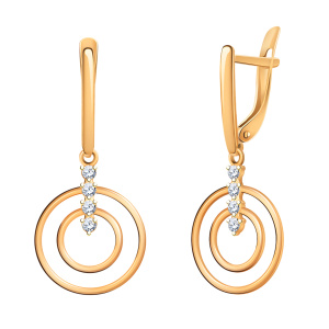 Серьги из золота 585 пробы с фианитом ATOLL 21096