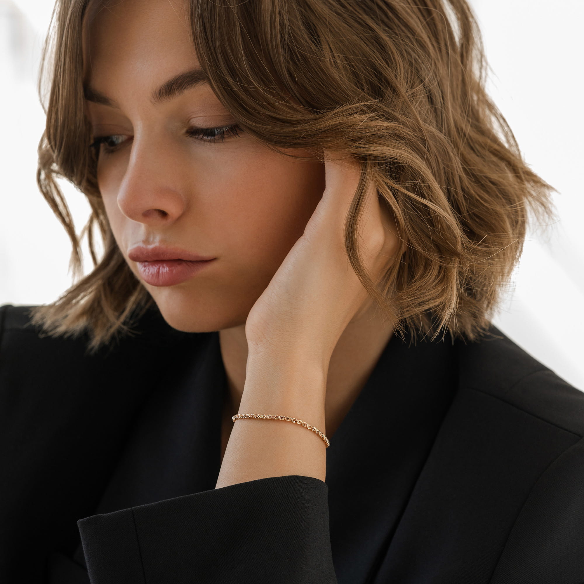 Браслет из золота 585 пробы KRASTSVETMET НБ 12-099 d.0.40 Золото 585 пр.