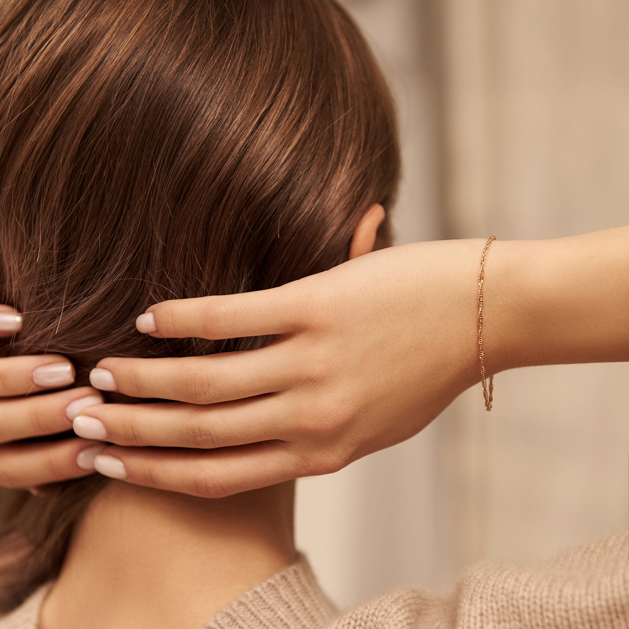 Браслет из золота 585 пробы KRASTSVETMET НБ 12-028 d.0.50 Золото 585 пр.