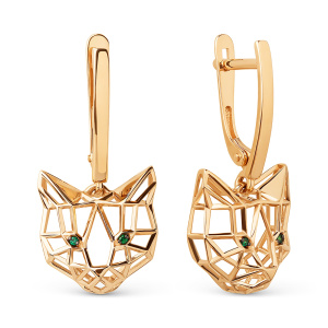 Серьги из золота 585 пробы с фианитом DINASTIA 026002-1122