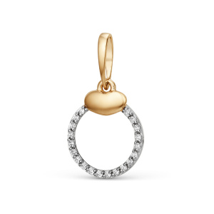 Кулон из золота 585 пробы с фианитом DINASTIA 101528-1102