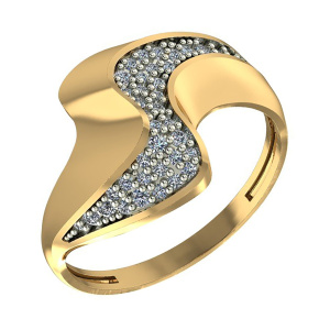 Кольцо из золота 585 пробы с фианитом SANIS 01-118377