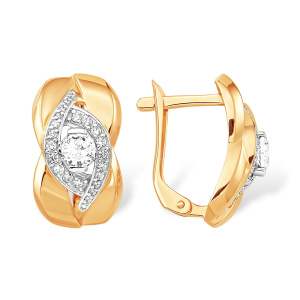 Серьги из золота 585 пробы с фианитом EFREMOV С13219090